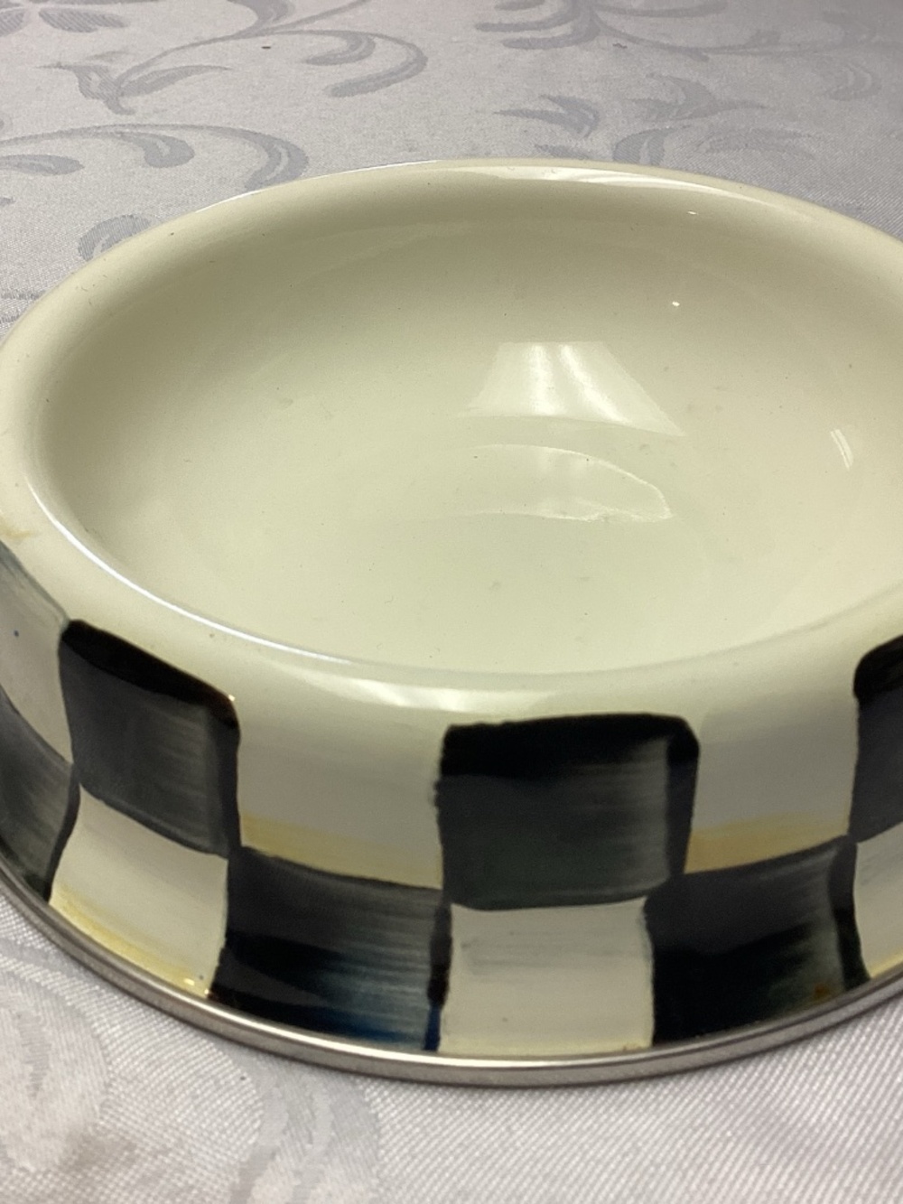 MACKENZIE CHILDS Pet Bowl Cat Dog Bowl for Food Water Courtly Check - Picture 1 of 9